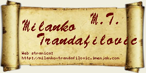 Milanko Trandafilović vizit kartica